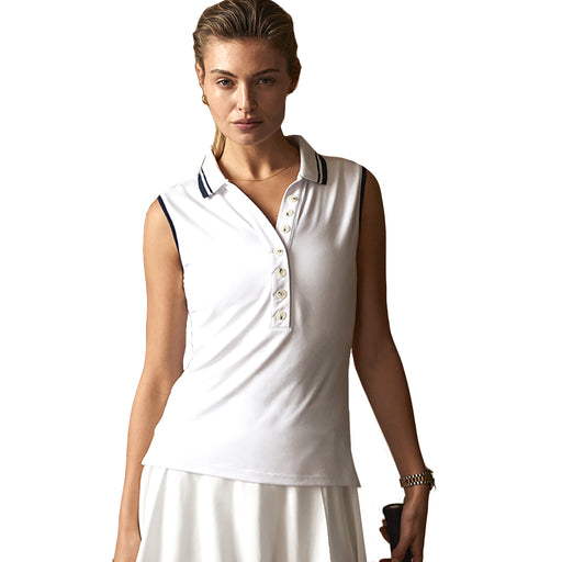 Varley Anvier Performance SL Womens Tennis Polo - White/L