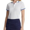 RLX Polo Golf Tour Pique VAL White-Blue Short Sleeve Womens Golf Polo