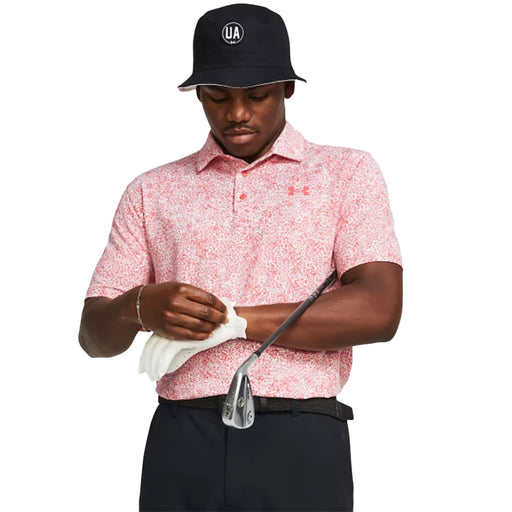 Under Armour Playoff 3.0 Print Mens Golf Polo - Coho/White/XXL