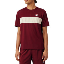 Load image into Gallery viewer, FILA Essentials SS Crew Mens Tennis Shirt - Cabernet/Angora/XL
 - 5