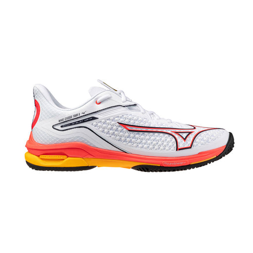Mizuno Wave Exceed Tour 6 AC Mens Tennis Shoes - White/Fiery Crl/D Medium/12.0