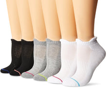 Load image into Gallery viewer, Yummie No Show Liner 6 Pack Socks - Gry/Wht/Blk/One Size
 - 1