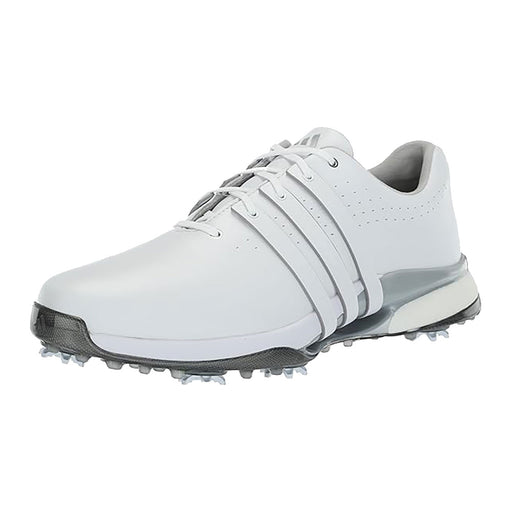 Adidas Tour 360 24 Spiked Mens Golf Shoes - White/Wht/Silvr/2E WIDE/12.0