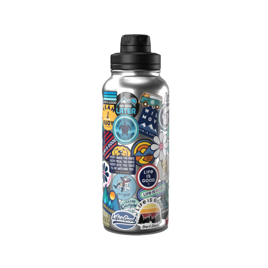Life Is Good 32 oz Sticker Water Bottle