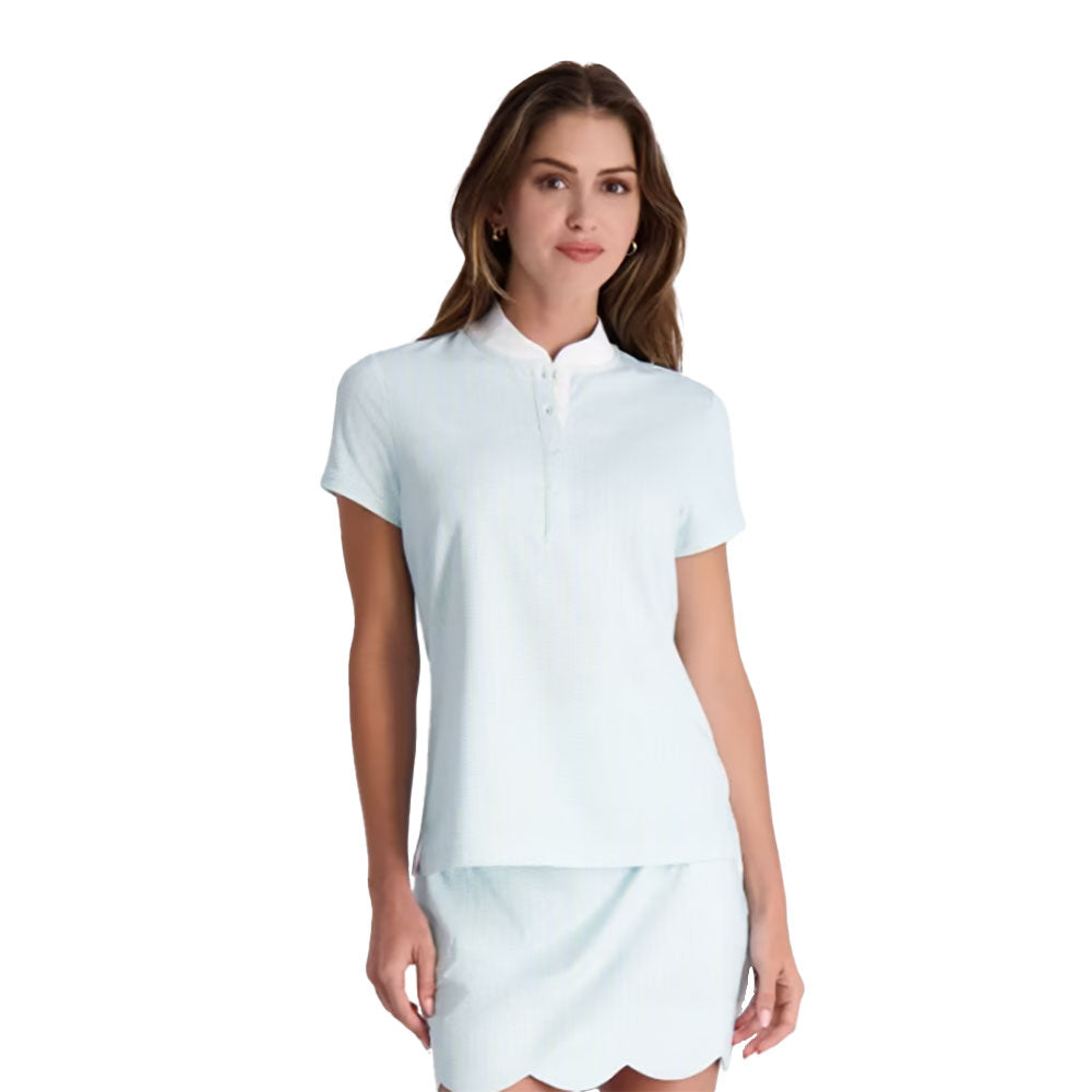 Fairway and Greene Carey Mock Womens Golf Polo - Island Aqua/L