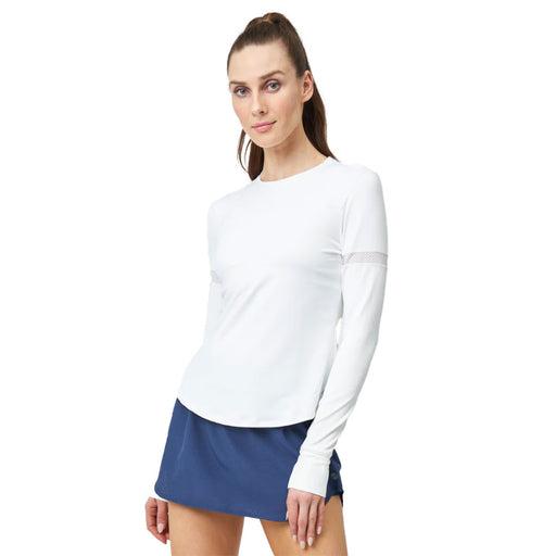 Lija Pacer Long Sleeve Womens Tennis Shirt - White/L