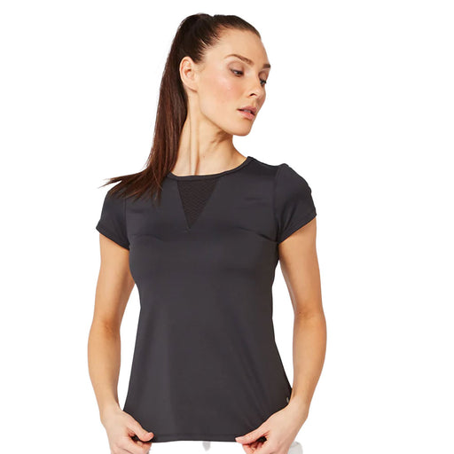 Lija Deep V-Neck Womens Tennis Shirt - Black/XL