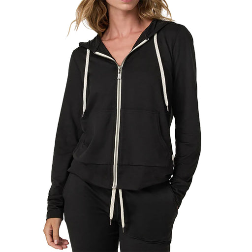 Vuori Halo 2.0 Full Zip Womens Hoodie - Black Heather/L