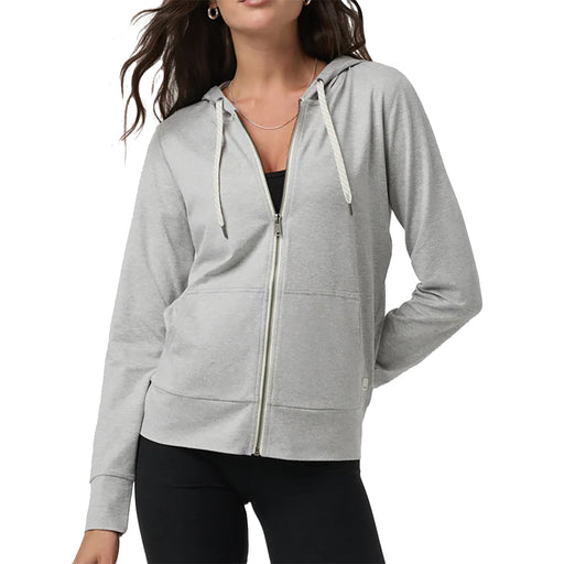 Vuori Halo 2.0 Full Zip Womens Hoodie - Pale Grey Hthr/L
