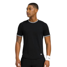 Load image into Gallery viewer, Wilson Court Performance Crew Mens Tennis Shirt - Black/XL
 - 5