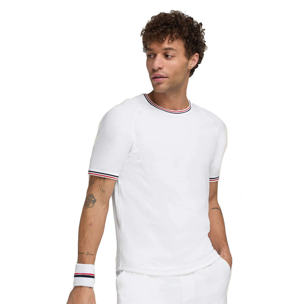 Wilson Court Performance Crew Mens Tennis Shirt - Bright White/XL