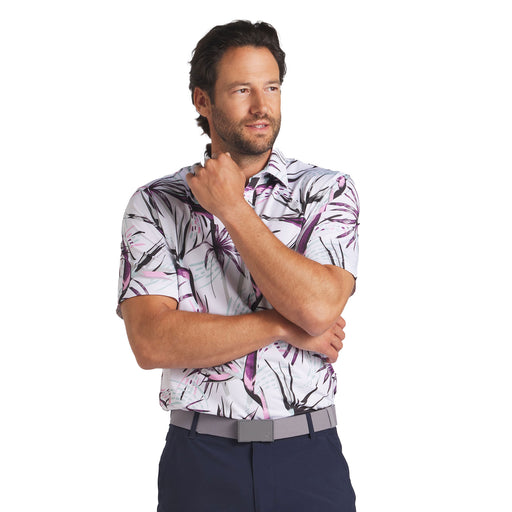 PUMA Golf Birds of Paradise Mens Golf Polo - White Glow/XL