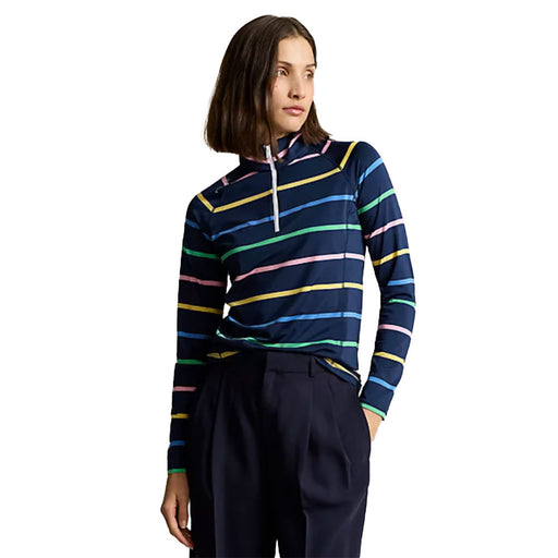 RLX Polo Golf Airflow Womens Quarter-Zip Pullover - Navy Multi/L