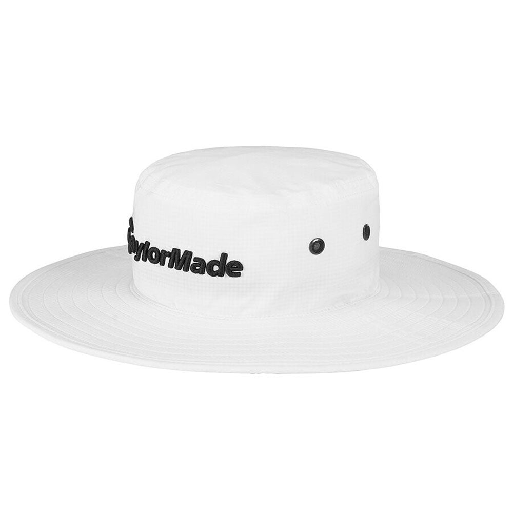 TaylorMade Metal Eyelet Mens Bucket Hat - White/L/XL