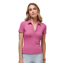 Load image into Gallery viewer, TravisMathew Moveknit SS V Womens Golf Polo - Red Violet/XL
 - 5