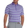 FootJoy Bold Stripe Lisle Thistle Mist Mens Golf Polo