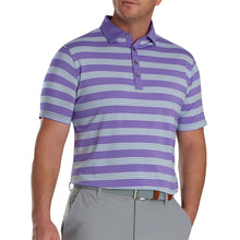 Load image into Gallery viewer, FootJoy Bold Stripe Lisle Thistle Mens Golf Polo - Thistle/Mist/L
 - 1