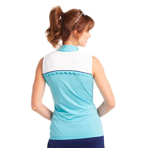 EP New York Colorblock Zip MockSL Womens Golf Polo