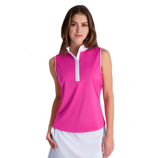 Fairway & Greene Daisy Sleeveless Womens Golf Polo - Pink Lady/L