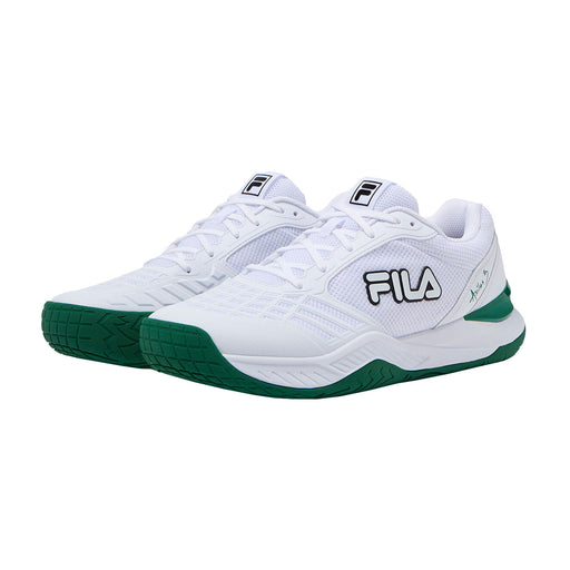 Fila Axilus 3 Mens Tennis Shoes - White/Blk/Lime/D Medium/14.0