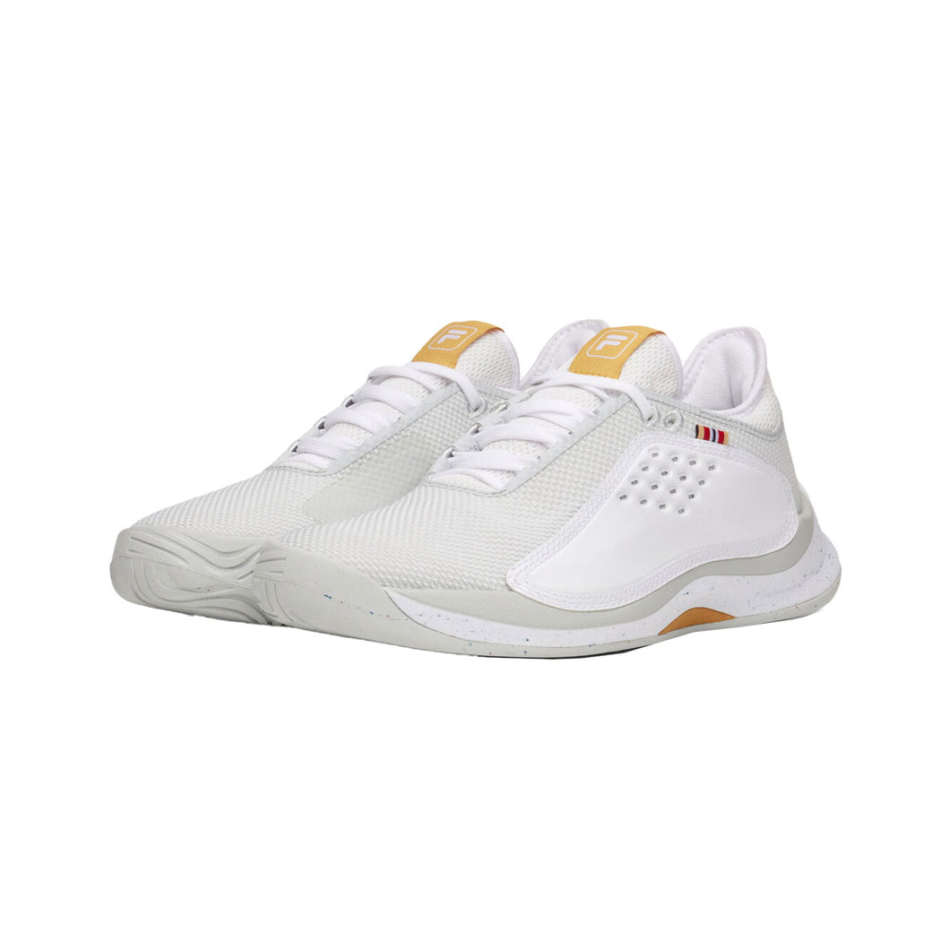 Fila Mondo Forza Womens Tennis Shoes - White/Gry/Wheat/B Medium/10.0
