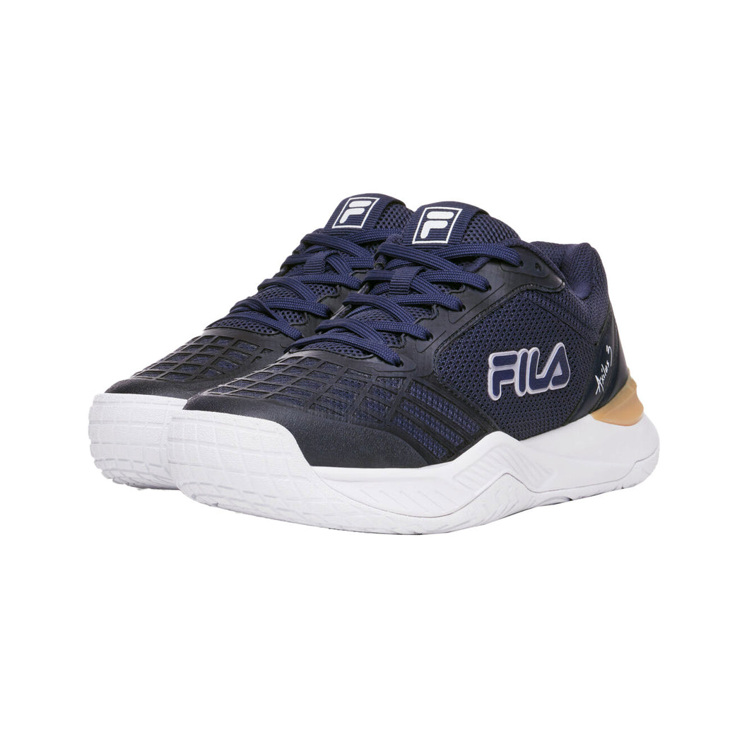 Fila Axilus 3 Womens Tennis Shoes - Navy/Wht/Wheat/B Medium/10.0