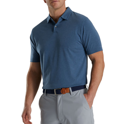 FootJoy AF Solid Jersey Mens Golf Polo - Storm Heather/XXL