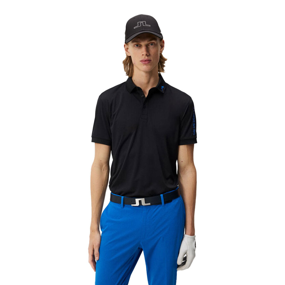 J. Lindeberg Tour Tech Blk Regular Fit M Golf Polo - Black/XL