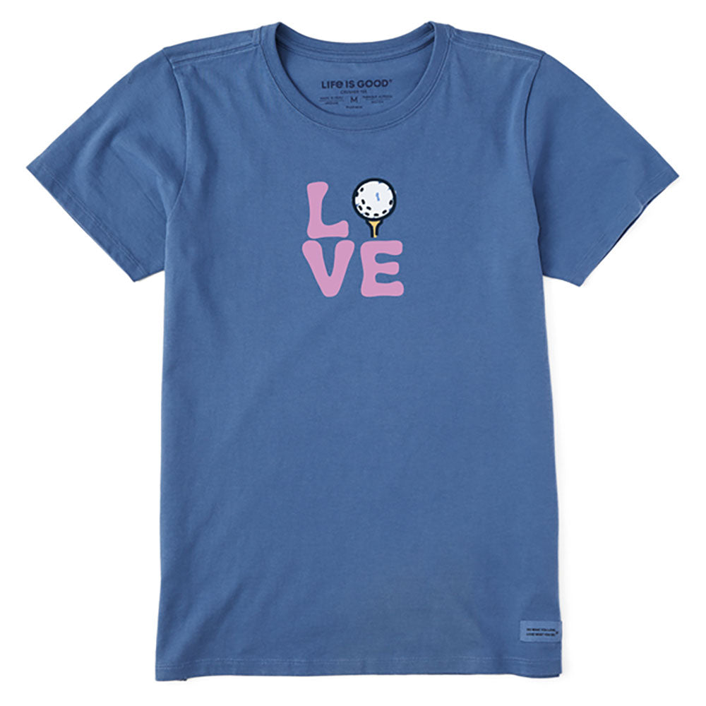 Life Is Good Love For Golf Womens T-Shirt - Vintage Blue/XXL