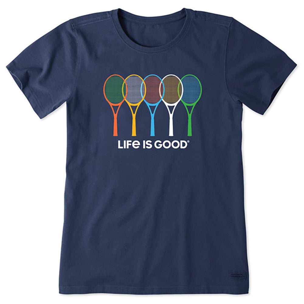 Life Is Good Tennis Spectrum Womens T-Shirt - Darkest Blue/XL