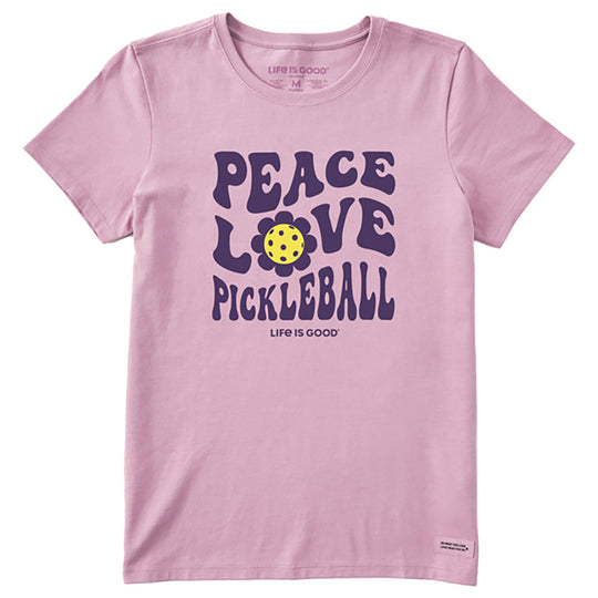 Life Is Good Groovy Peace Love Pickleball Womens T-Shirt