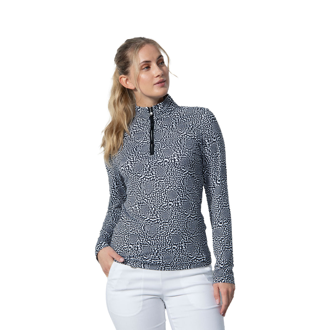 Daily Sports Kyoto Half Zip Womens Golf Pullover - Monochrome Blk/XL