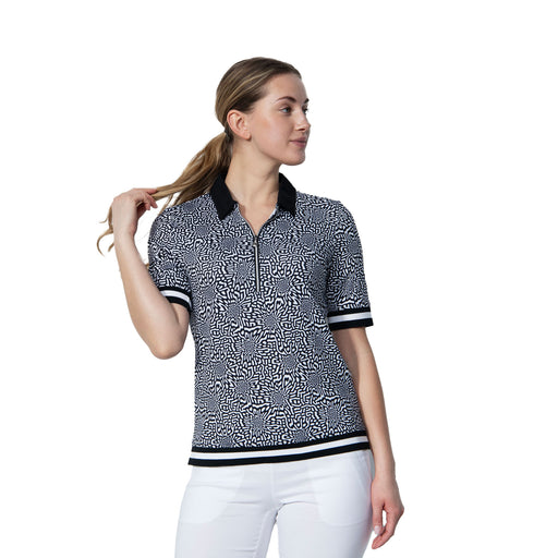 Daily Sports Kyoto Half Sleeve Womens Golf Polo - Monochrome Blk/L