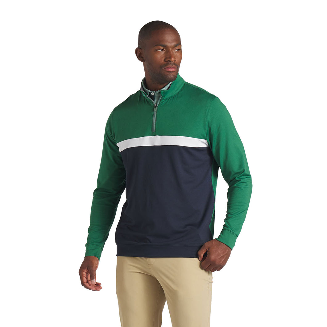 Puma Golf Pure Colorblock Mens Golf QZ Pullover - Vine/Deep Navy/XL