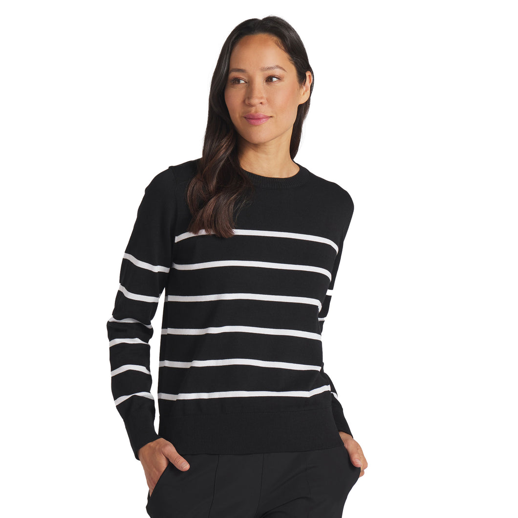 Puma Golf Resort Crewneck Womens Golf Sweater - Black/White/L