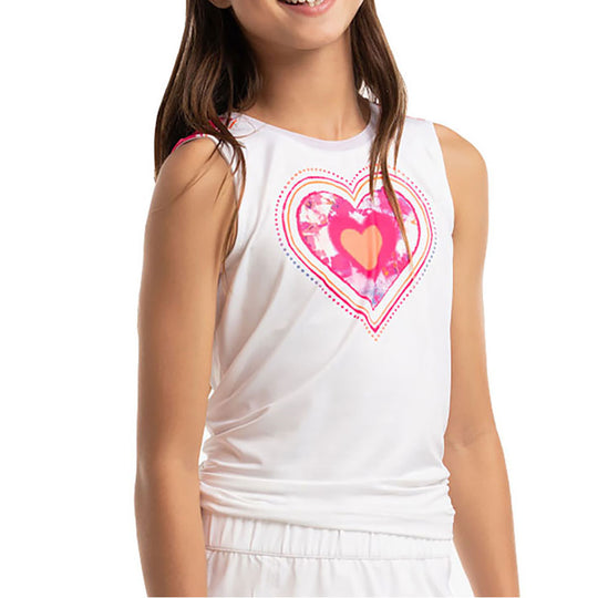 Lucky In Love Shock n Love Tie Girls Tennis Tank