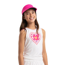 Load image into Gallery viewer, Lucky In Love Shock n Love Tie Girls Tennis Tank - White/M
 - 1