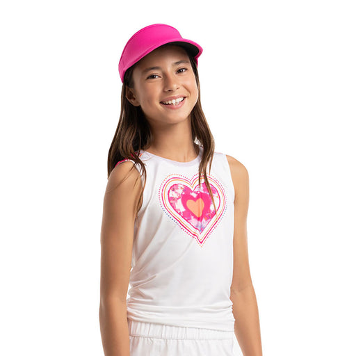 Lucky In Love Shock n Love Tie Girls Tennis Tank - White/M