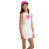 Lucky In Love Shock n Love Tie Girls Tennis Tank