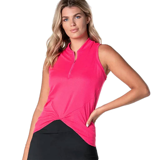 Lucky In Love Twist It Up Sleeveless Womens Golf P - Shocking Pink/L