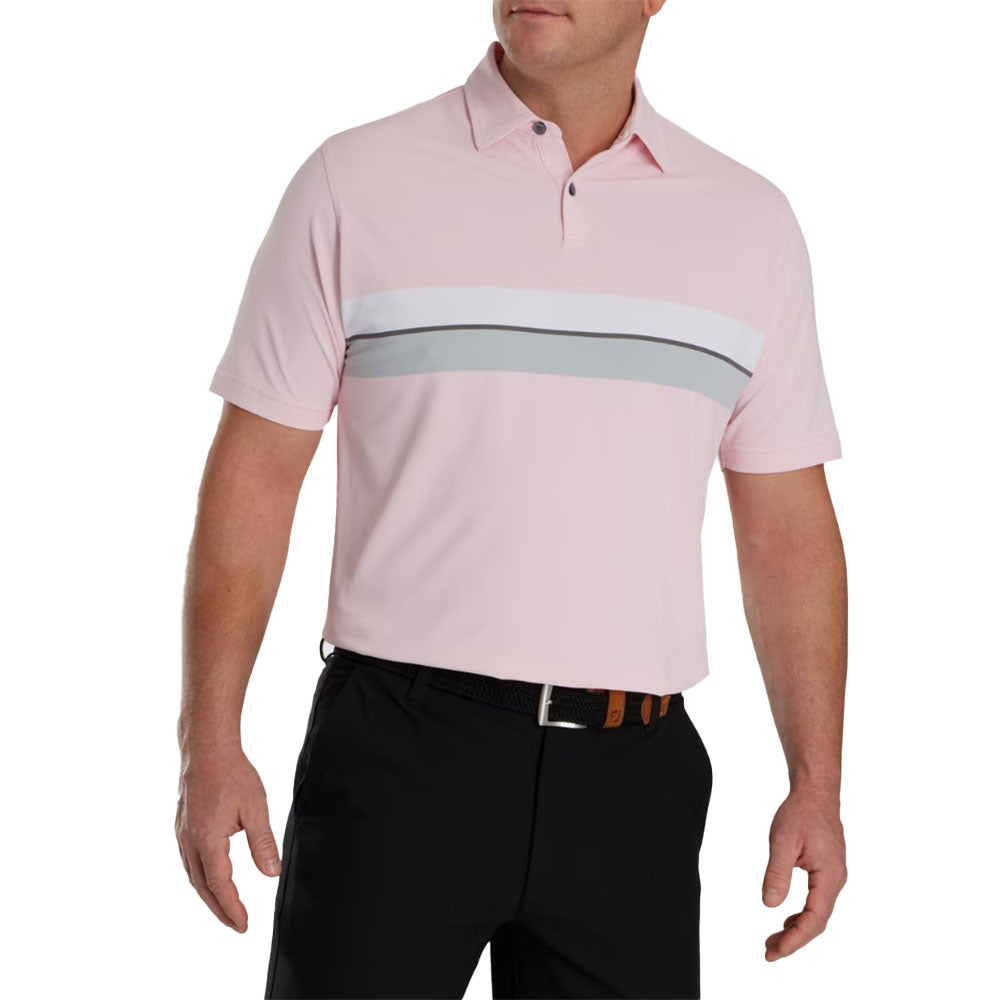 FootJoy Double Chest Pique Mens Golf Polo - Light Pink/XL