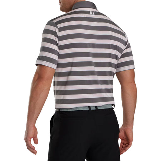 FootJoy Bold Stripe Lisle Gravel Mens Golf Polo