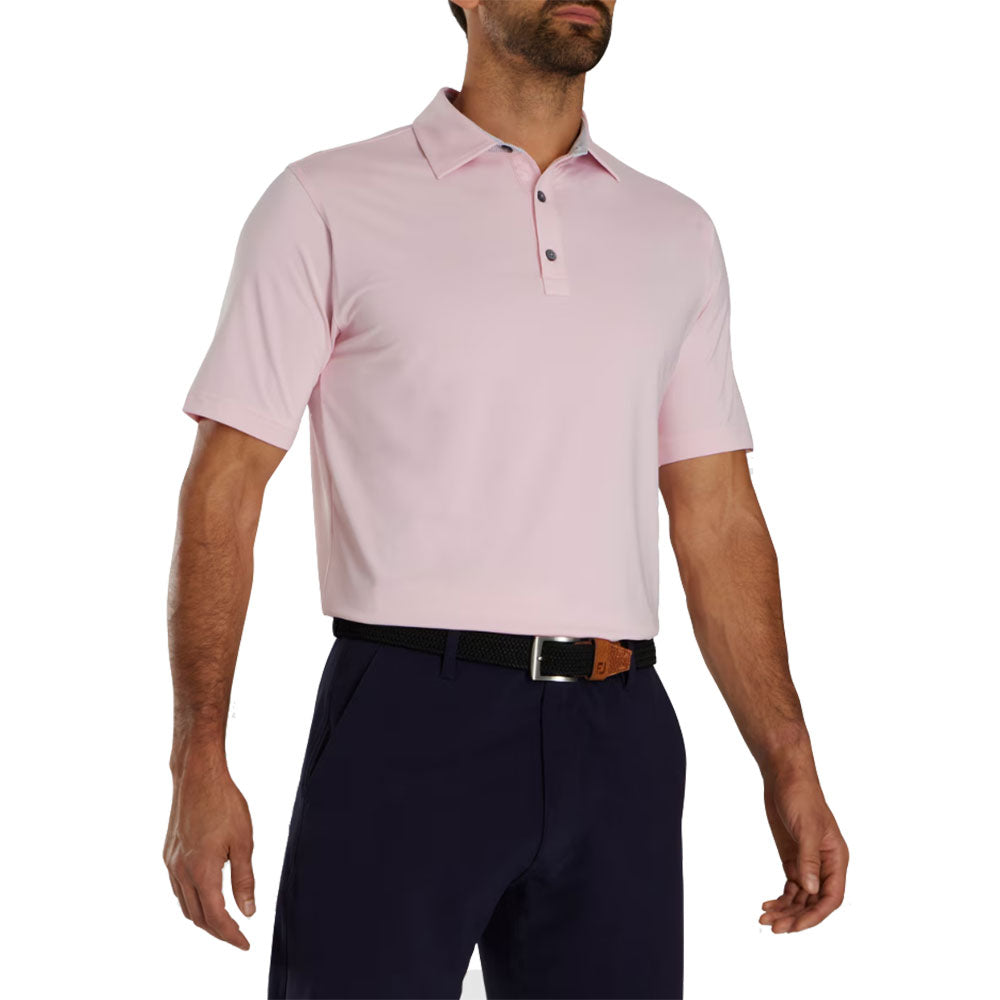 FootJoy Micro Stripe Trim Mens Golf Polo - Light Pink/XL