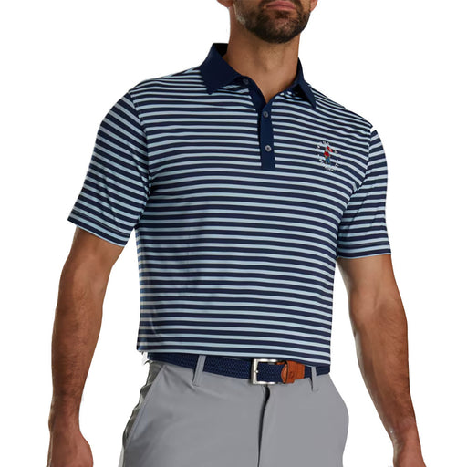 2024 U.S. Open Stripe Mens Golf Polo - Navy/Light Blue/XL