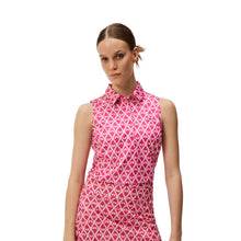 Load image into Gallery viewer, J. Lindeberg Dena Print SL Womens Golf Polo - Geo Fuchsia/L
 - 1