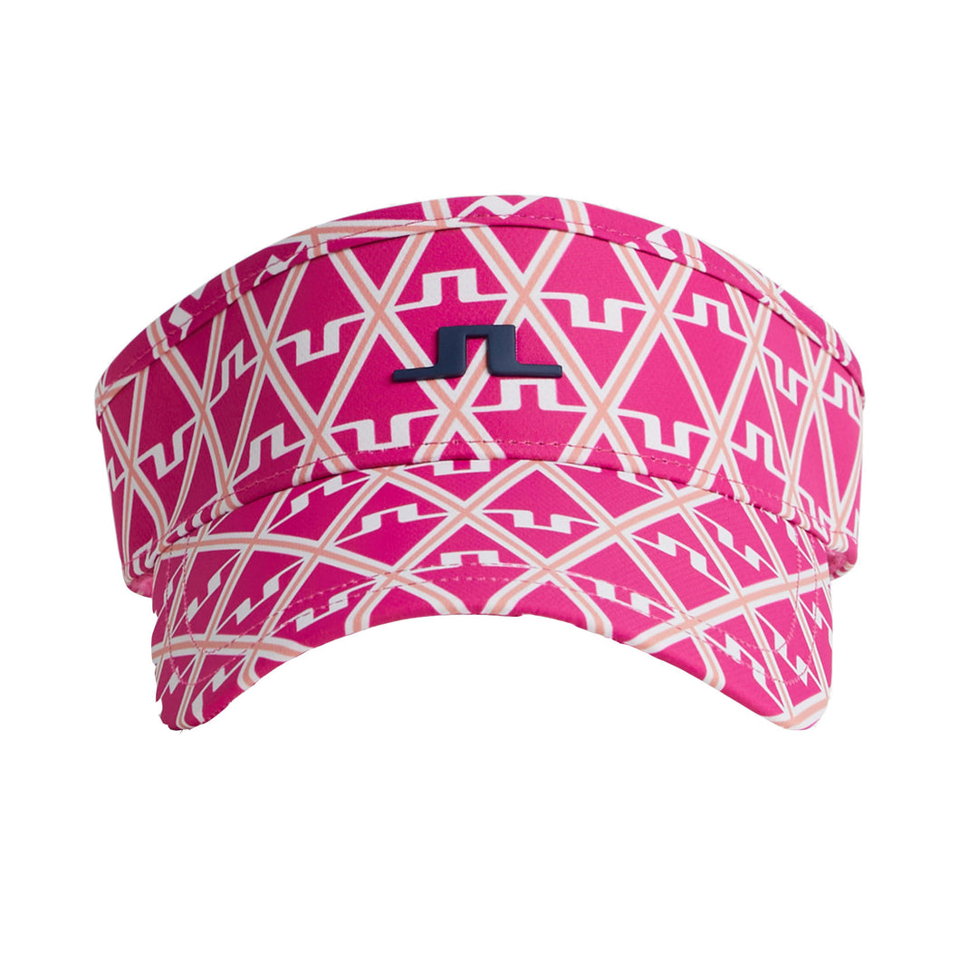 J. Lindeberg Bonnie Print Golf Visor - Geo Fuchsia/One Size