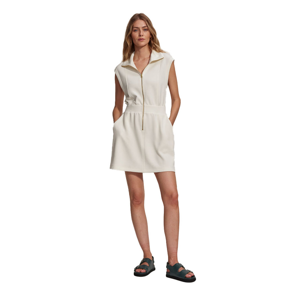 Varley Rosannah Womens Zip Dress - Egret/L