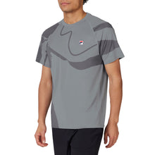 Load image into Gallery viewer, Fila Printed Short Sleeve Mens Tennis Crew - Monument/XL
 - 3