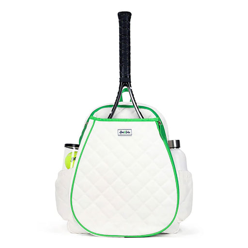 Ame & Lulu Game On Quilted Tennis Backpack - White/Green