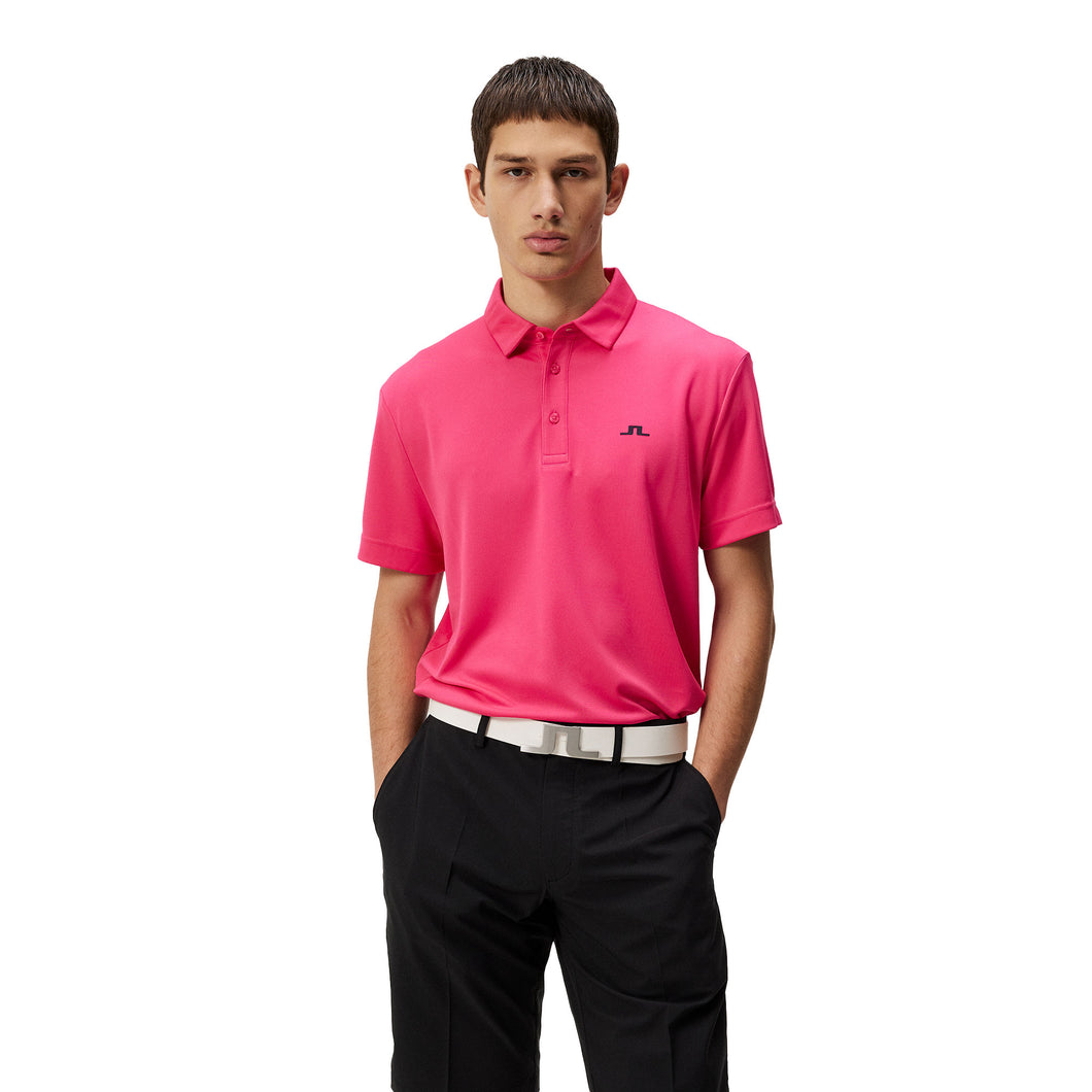 J. Lindeberg Peat Regular Fit Mens Golf Polo - Fuchsia Purple/XL